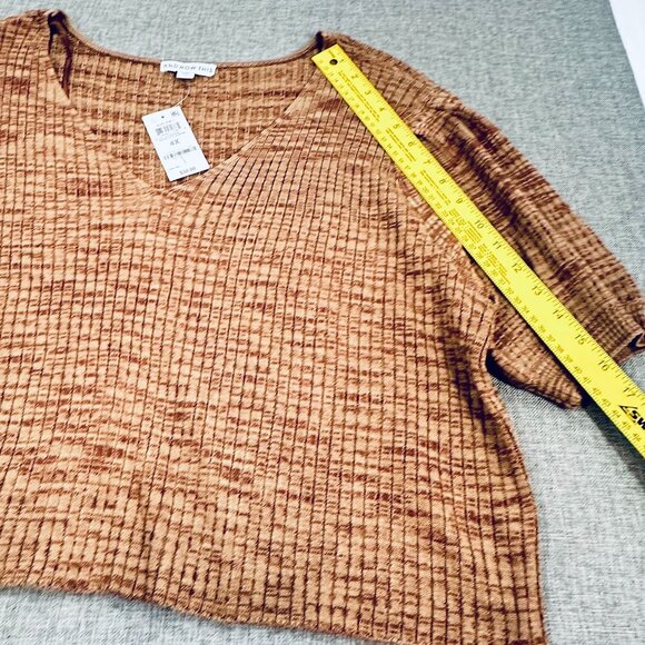 NEW! And Now This Knit Top Plus 4X Chocolate/Almond Stretchy Acrylic & Poly $34 - Picture 7 of 13